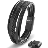 SERASAR Bracelet 'Braid' noir