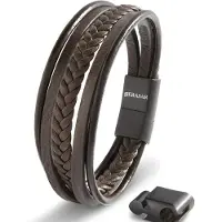 SERASAR Bracelet 'Braid' marron