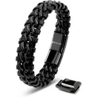 SERASAR Bracelet 'Steel' noir