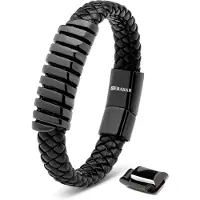 SERASAR Bracelet 'Helix' noir