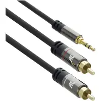 ACT 5 mètres de câble de connexion audio haute qualité 1x 3.5mm stéréo mâle - 2x RCA mâle (5 m, Câbles Cinch)