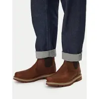 Timberland pour homme. TB0A6A4WEM61 Bottes chelsea en cuir marron Britton Road (43.5), Plat, Aucun, Casuel, Durable