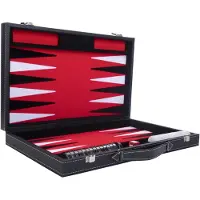 Engelhart Backgammon 18", incrustations rouges/noires/blanches