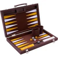 Longfield Backgammon 11 pouces, cousu en vert/rouge/blanc (Néerlandais)