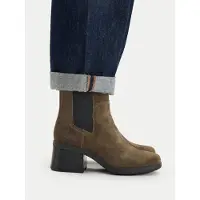 Timberland pour femme. TB0A424XA2D1 Bottines Bellevaux en cuir Chelsea marron foncé (39.5 W), 3 à 5 cm, Aucun, Casuel