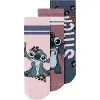 Name it Chaussettes 'NMFJinea Stitch' bleu marine / mauve / rose / noir