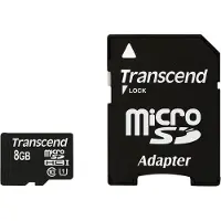 Transcend microSDHC 8GB Class 10 UHS-I 400x + adaptateur SD