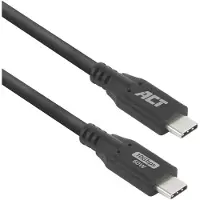 ACT AC7441, 1 m, USB C, USB C, USB 3.2 Gen 2 (3.1 Gen 2), 10 Gbit/s, Noir