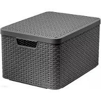 Curver Panier "STYLE" L avec couvercle gris foncé