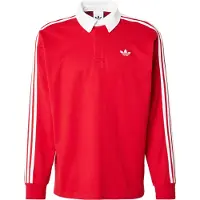 Adidas Originals T-Shirt '3-Stripes Rugby Longsleeve' rouge / blanc