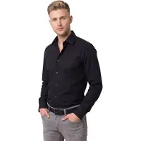 BOSS Slim Fit Chemise noir, Unicolore