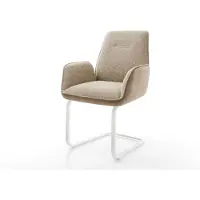 DELIFE Cantilever Zoa-Flex tissu mixte couleur boue pied cantilever plat blanc ressorts ensachés