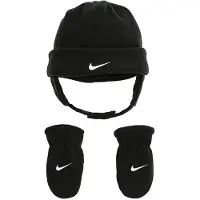 Nike Ensemble de gants en polaire avec bonnet Swoosh pour bb garon (bb/enfant en bas ge) Noir/blanc 12-24 mois
