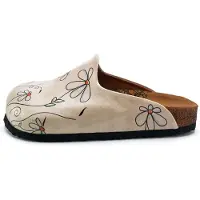 Goby Sabots 'Women shoes -Calceo mules with daisies CAL1410' blanc cassé