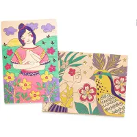 Djeco Atelier de peinture sur bois « Filles et fleurs »,
