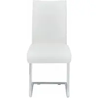 Idimex Lot De 4 Chaises De Salle À Manger Aladino Piètement Chromé Revêtement Synthétique Blanc