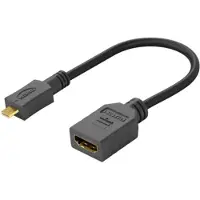 Microconnect HDMI zu (Micro HDMI, 15 cm), Adaptateur données + vidéo, Noir