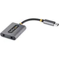 StarTech.com .com USB-C Headphone Splitter, USB Type C Dual Headset Adapter w/Microphone Input, USB C to 3,5mm Adapter/Earphone Dongle, USB C to Audio Jack/Aux Output