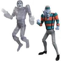 NECA Teenage Mutant Ninja Turtles Creepy Eddie Shibano-sama Saturday Morning Adventures Figure 2 Pack 17 Cm Gris