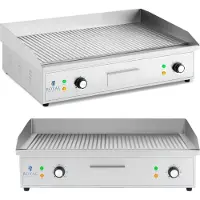 Royal Catering Plancha électrique rainurée - 700 x 400 mm - Royal Catering - 4400 W