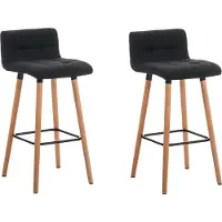CLP lot de 2 tabourets de bar Lincoln tissu natura