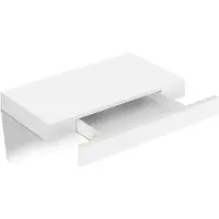 Woltu Rootz Wall Regal - Etagère murale - Rangement flottant - Organisateur monté - Rebord décoratif - Présentoir - Blanc - 40x5x25 cm