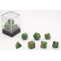 HOT Games Jeu de dés Stardust vert ambré - 7 pièces en plastique
