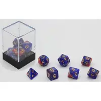 HOT Games - Jeu de dés Stardust bleu et rouge, 7 pièces, en plastique