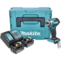 Makita DTD 173 SGJ Clé à choc sans fil 18 V 180 Nm 1/4" Brushless + 2x batterie 6,0 Ah + chargeur + Makpac