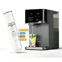 Hydrofast Filtre à eau C300 à osmose inverse avec fonction effervescente, comprenant le filtre de remplacement HF04 5-en-1, la désinfection UV, de l'eau froide à 7°C et de l'eau chaude