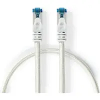 Nedis CAT6a câble réseau - S/FTP - RJ45 mâle - RJ45 mâle - 0.50 m - Snagless - rond - tressé / PVC - argent - emballage avec fenêtre transparente