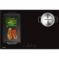 Kitchenbrothers Plaque de cuisson à induction - Table de cuisson à induction encastrable - 80 cm - 1 Flexzone + 3 Zones - 1 et 2 phases - Noir
