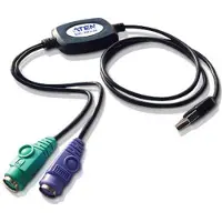 Aten UC10KM UC10KM Convertisseur USB vers PS/2, USB mâle A vers 2x PS/2 femelles, 90cm