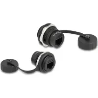 DeLOCK RJ45 Cat.6 Einbaubuchse mit Verschlusskappe IP67