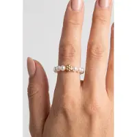 Purelei Bague 'Shiny Bloom' or / blanc perle