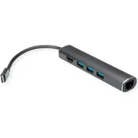 Roline 12.99.1043 Station d'accueil pour ordinateur portable & réplicateur de ports Câblé USB 3.2 Gen 1 (3.1 Gen 1) Type-C Gris (12.99.1043)