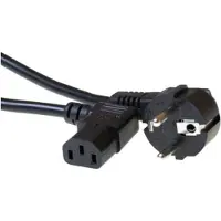 Intronics ACT - Câble d'alimentation - CEE 7/7 (M) incliné pour IEC 60320 C13 incliné - 250 V - 6 A - 2 m - noir, RAL 9011