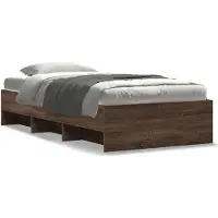 vidaXL Cadre de lit sans matelas Chêne brun 90x190 cm Bois composite