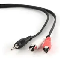 Gembird 5m, 3.5mm/2xRCA, M/M, 5m, 3.5mm, 2 x RCA, noir, rouge, blanc