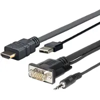 VivoLink Pro Câble HDMI HDMI - VGA - audio - USB HDMI (M) pour USB, HD-15, mini stéréo-téléphone 3,5 mm (M) 2 m