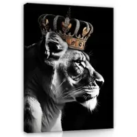 WALLARENA Impression sur toile abstrait lion moderne 60x40 cm xxl tableau décoration deco murale intissée pour salon chambre cuisine