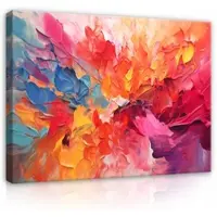 WALLARENA Impression sur toile abstrait moderne 120x80 cm xxl tableau décoration deco murale intissée pour salon chambre cuisine