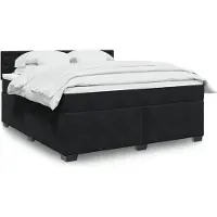 vidaXL Lit boxspring avec matelas noir 180x200 cm velours
