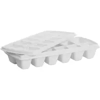 PLAST TEAM Moule à glaçons, avec couvercle, blanc, Bacs à glaçons + moules à glace, Blanc