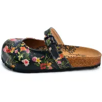 Goby Sabots 'Women shoes -Calceo mules with flowers CAL2201' noir