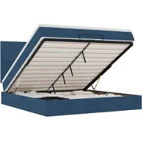 vidaXL Ottoman-lit avec matelas & LEDs Bleu 180x200 cm Tissu