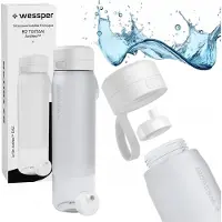Wessper Bouteille d'eau 1000ml, capuchon filtre à eau en silicone sans BPA, blanc
