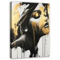 WALLARENA Tableau déco femme moderne 120x80 cm xxl Impression sur toile deco murale intissée pour salon chambre cuisine