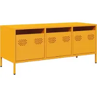 vidaXL Armoire TV jaune moutarde 101,5x39x43,5 cm Acier laminé à froid