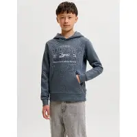 Jack & jones Junior Sweat bleu foncé / gris fumé / blanc